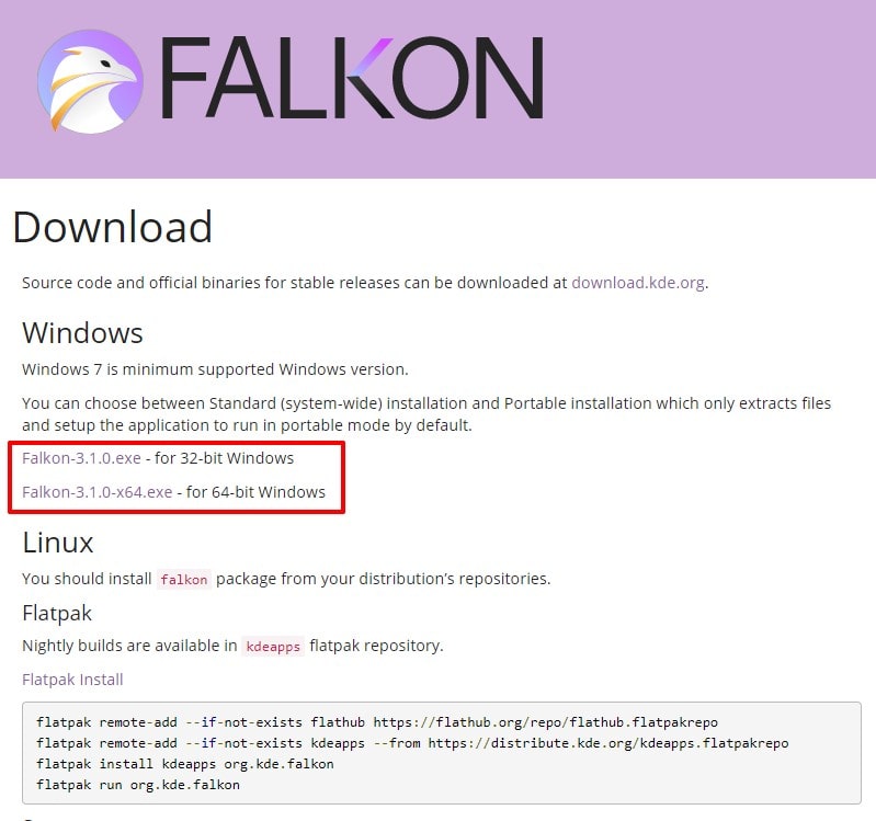 Falkon download